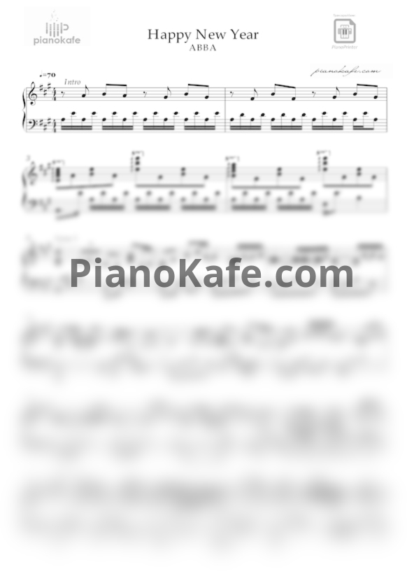 Ноты Abba - Happy New Year (Версия 7) - PianoKafe.com