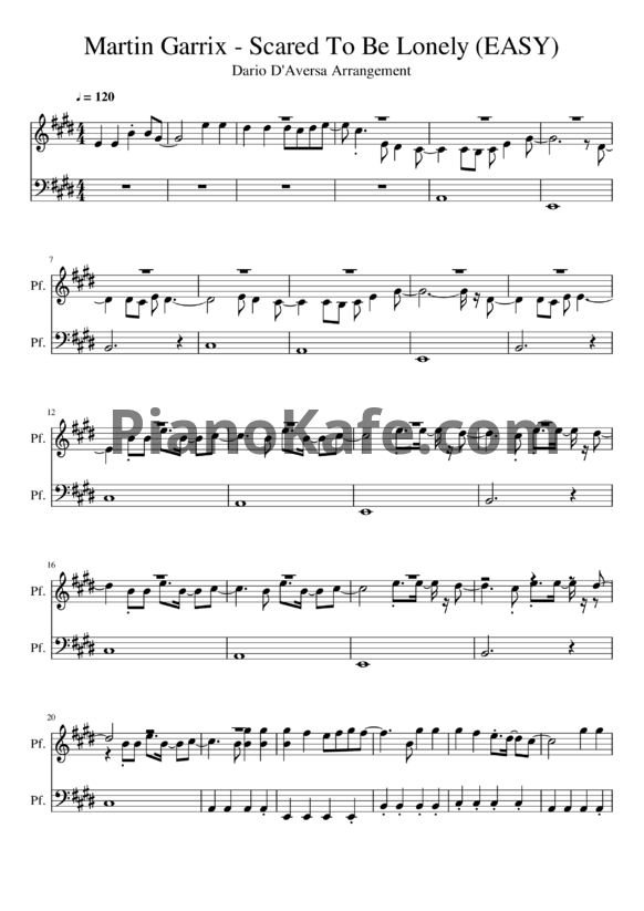 Ноты Martin Garrix feat. Dua Lipa - Scared to be lonely - PianoKafe.com