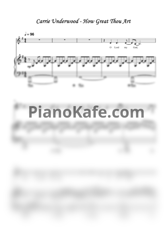 Ноты Carrie Underwood - How great thou art - PianoKafe.com