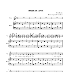 Ноты Eric Saade - Break of dawn