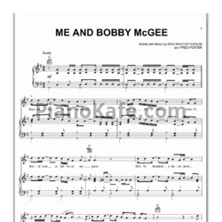 Ноты Janis Joplin - Me and Bobby McGee