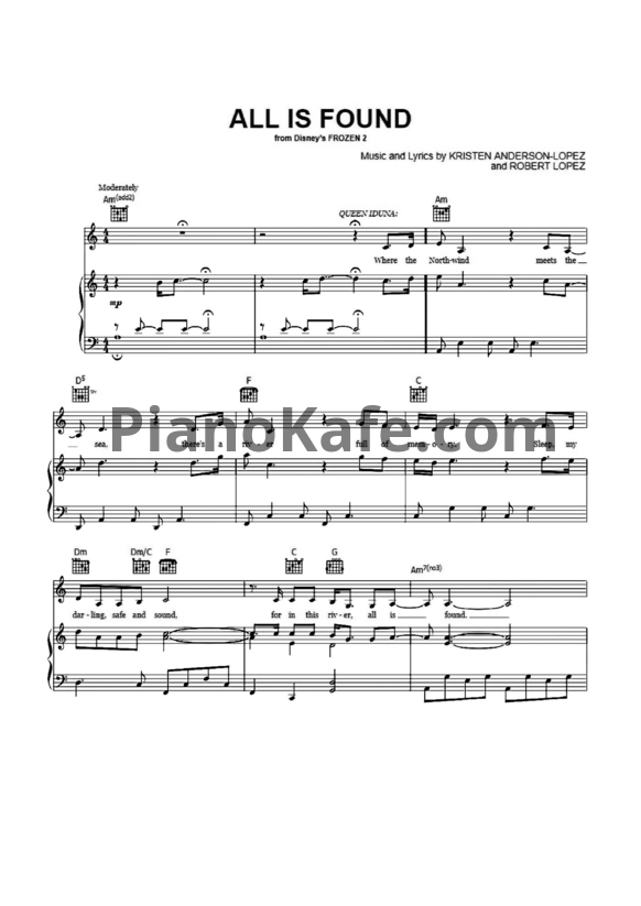 Ноты Evan Rachel Wood - All is found - PianoKafe.com