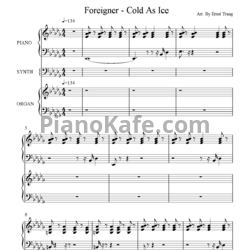 Ноты Foreigner - Cold as Ice - предпросмотр
