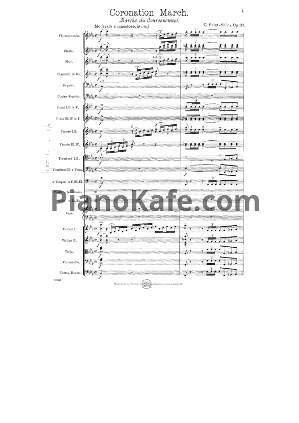 Ноты Камиль Сен-Санс - Коронационный марш (Op. 117) - PianoKafe.com