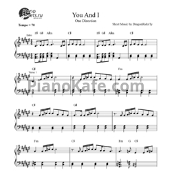 Ноты One Direction - You And I - предпросмотр