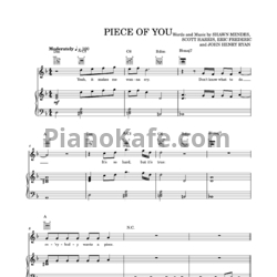 Ноты Shawn Mendes - Piece of you - предпросмотр