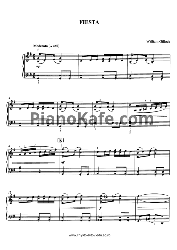 Ноты William Gillock - Fiesta - PianoKafe.com