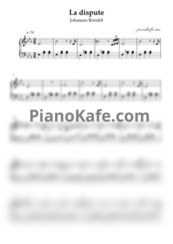 Ноты Johannes Bornlöf - La dispute - PianoKafe.com