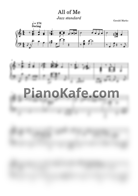 Ноты Gerald Marks, Seymour Simons - All of me - PianoKafe.com