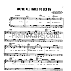 Ноты Aretha Franklin - You're all I need to get by - предпросмотр