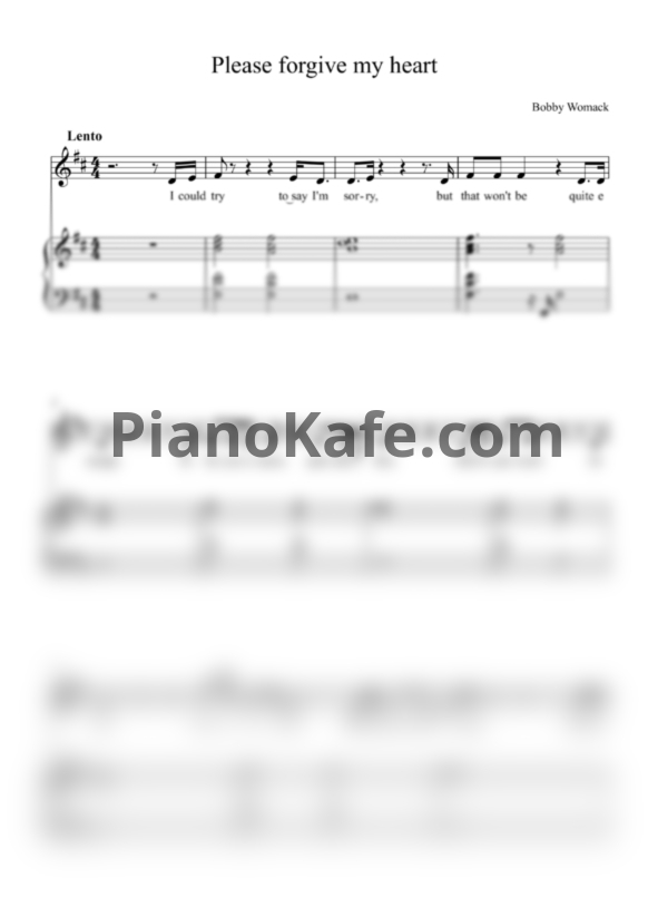 Ноты Bobby Womack - Please forgive my heart - PianoKafe.com
