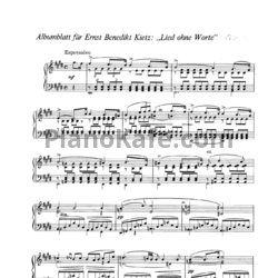 Ноты Р. Вагнер - Листок из альбома для Эрнста Б. Китца - "Песня без слов" (WWV 64) - предпросмотр