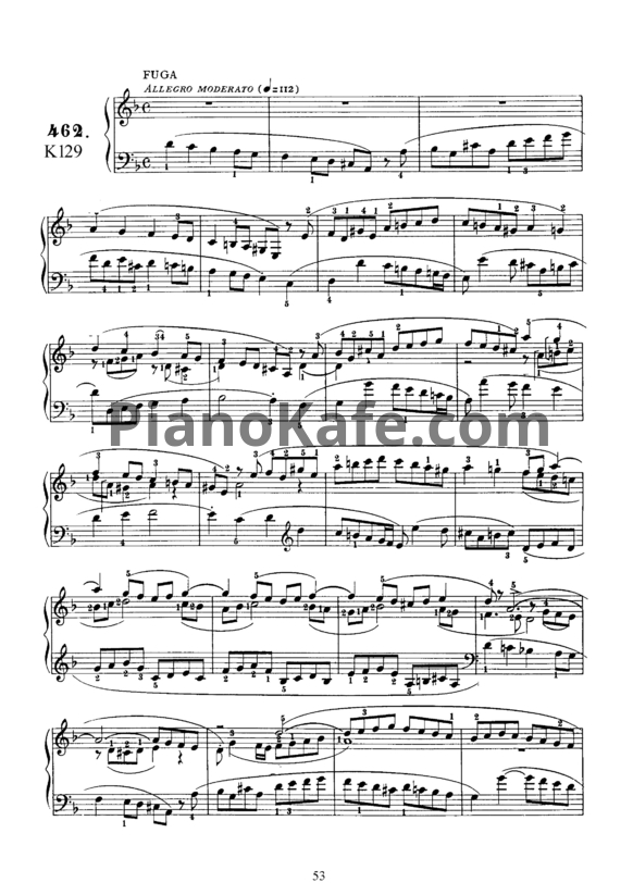Ноты Д. Скарлатти - Соната K129 - PianoKafe.com