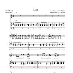 Ноты Coldplay - Lost - предпросмотр