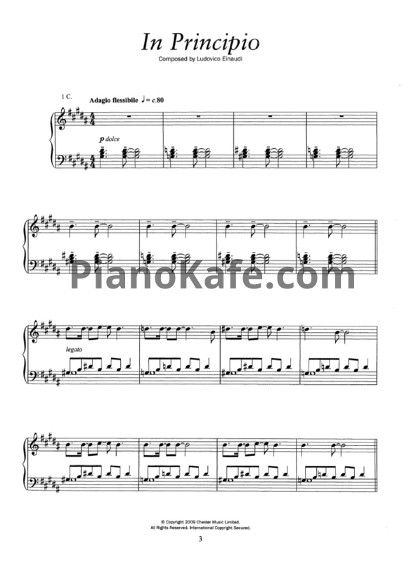 Ноты Ludovico Einaudi - In principio - PianoKafe.com