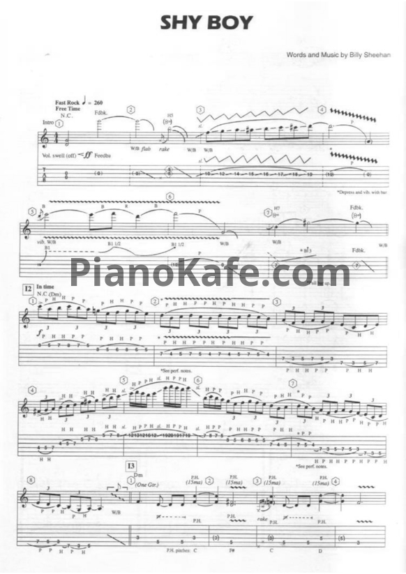 Ноты Steve Vai - Shy boy - PianoKafe.com