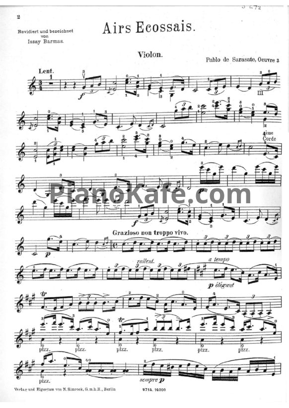 Ноты Пабло де Сарасате - Шотландские напевы (Соч. 34) - PianoKafe.com