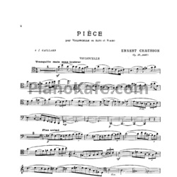 Ноты Эрнест Шоссон - Пьеса для виолончели (скрипки, альта) и фортепиано (Op. 39) - предпросмотр