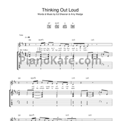 Ноты Ed Sheeran - Thinking out loud - предпросмотр