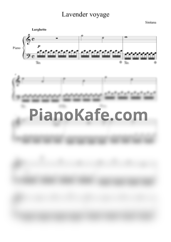 Ноты Sinitana - Lavender Voyage - PianoKafe.com