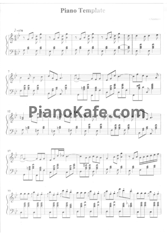 Ноты Acoustic Cafe - Last carnival - PianoKafe.com