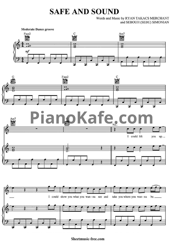 Ноты Capital Cities - Safe and sound - PianoKafe.com