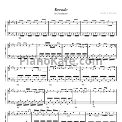 Ноты Paramore - Decode