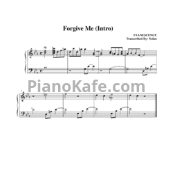 Ноты Evanescence - Forgive me (Intro) - предпросмотр