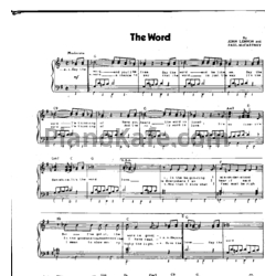 Ноты The Beatles - The word - предпросмотр