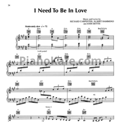 Ноты The Carpenters - I need to be in love - предпросмотр