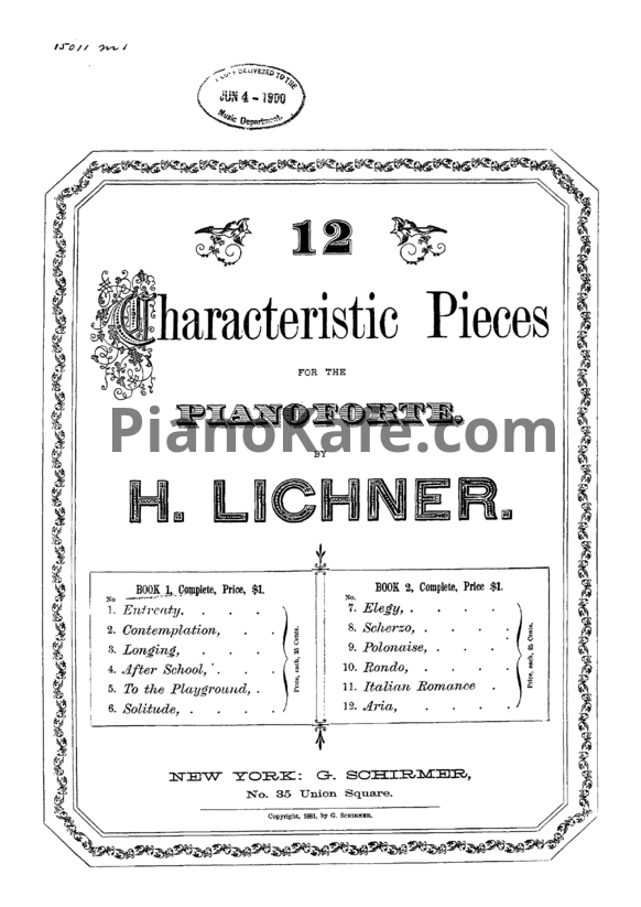 Ноты Генрих Лихнер - Bunte Reihe (Op. 24) - PianoKafe.com