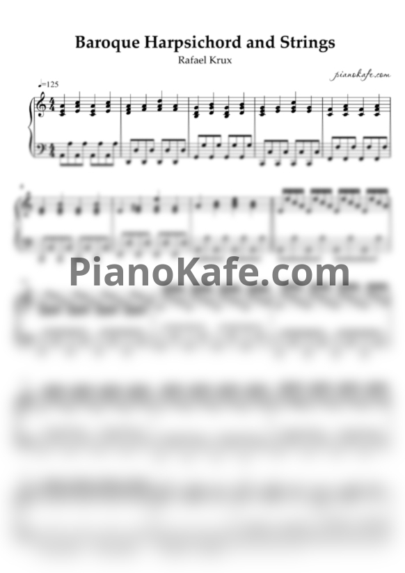 Ноты Rafael Krux - Baroque Harpsichord and Strings - PianoKafe.com