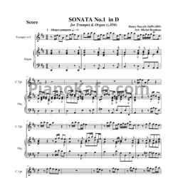 Ноты Генри Пёрселл - Соната №1 для трубы и органа ре мажор (Z 850) - предпросмотр