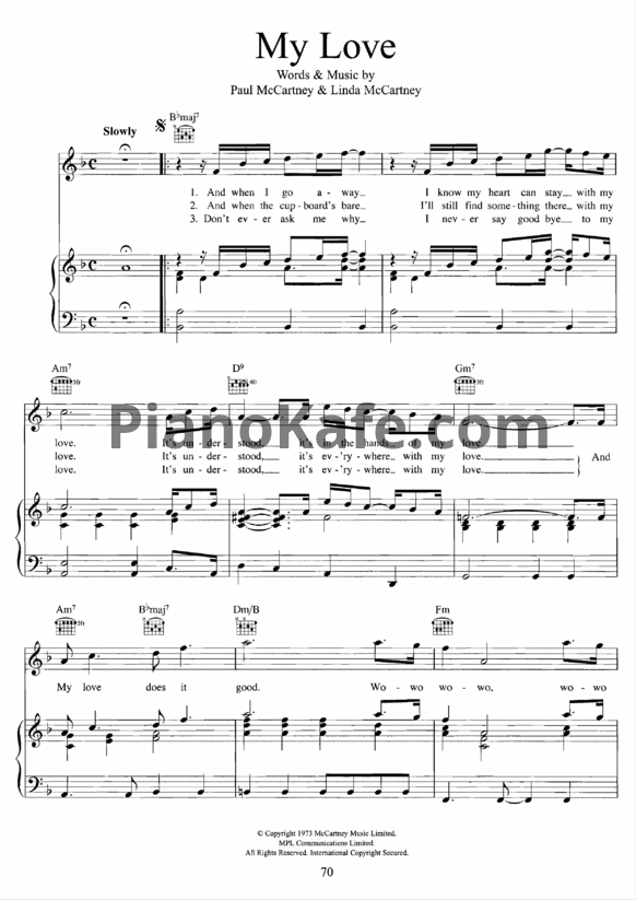 Ноты Paul McCartney - My love - PianoKafe.com