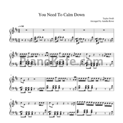 Ноты Taylor Swift - You need to calm down - предпросмотр