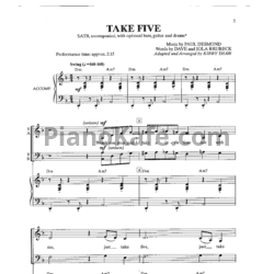 Ноты Paul Desmond - Take five (Версия 2) - предпросмотр