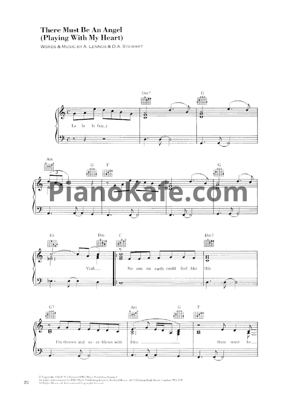 Ноты Eurythmics - There must be an angel (Playing with my heart) - PianoKafe.com