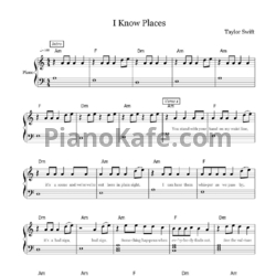 Ноты Taylor Swift - I know places
