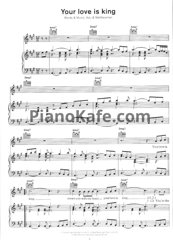 Ноты Sade - Paradise - PianoKafe.com