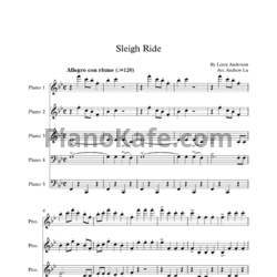 Ноты Leroy Anderson - Sleigh ride (для 5 фортепиано) - предпросмотр
