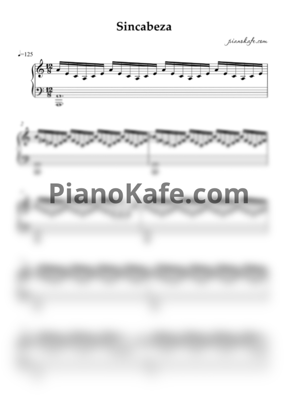Ноты Sincabeza - PianoKafe.com