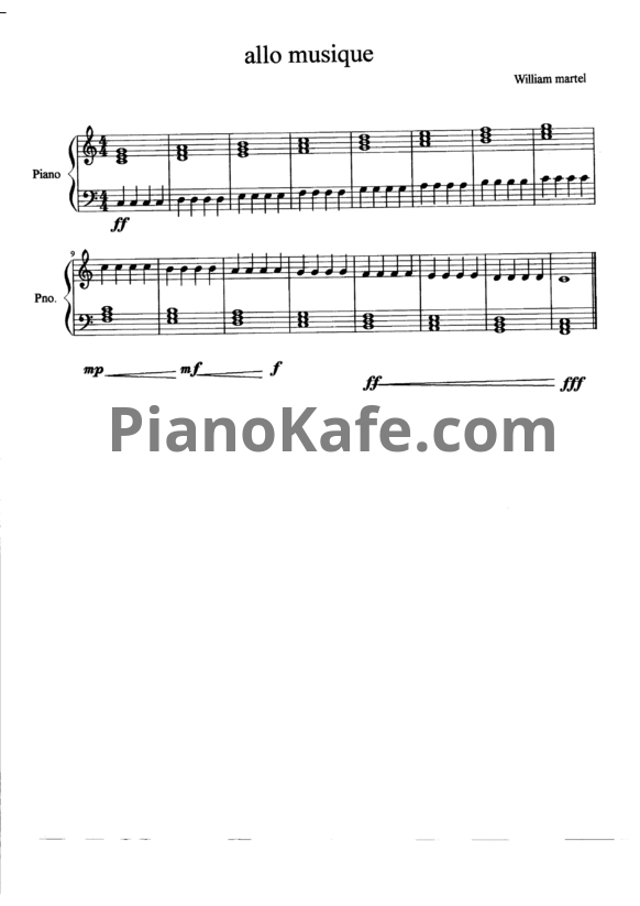 Ноты Wiilam Martel - Hy music! (для 1 фортепиано в 6 рук) - PianoKafe.com