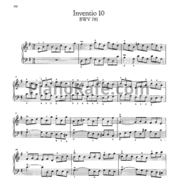 Ноты И. Бах - Инвенция №10 (BWV 781) - предпросмотр