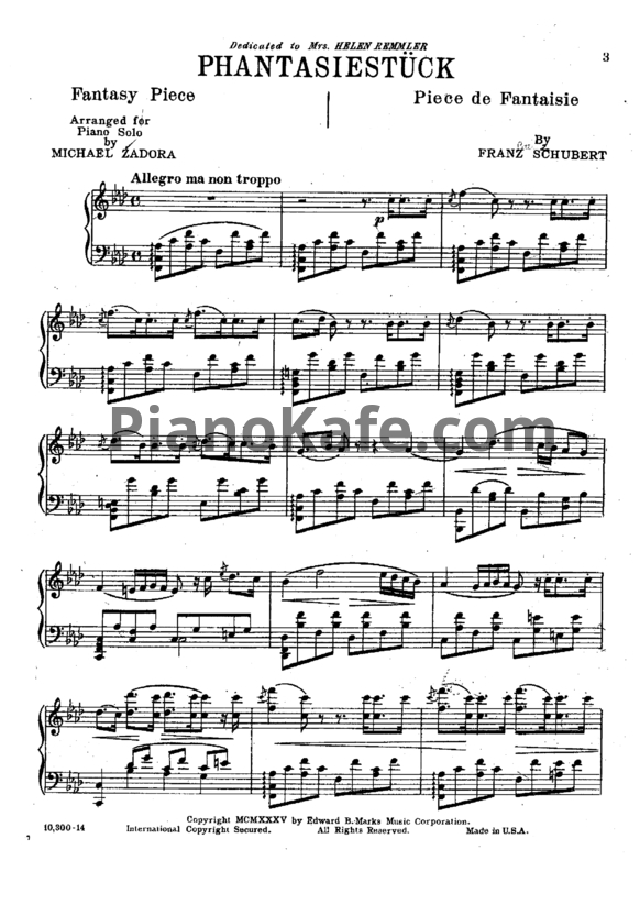Ноты Франц Шуберт - Фантазия фа минор (Op. 103) - PianoKafe.com