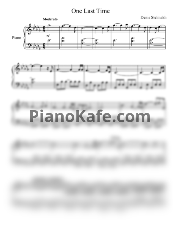 Ноты Denis Stelmakh - One last time - PianoKafe.com