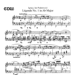 Ноты И. Падеревский - Легенда №1 ля-бемоль мажор (Op. 16, №1) - предпросмотр