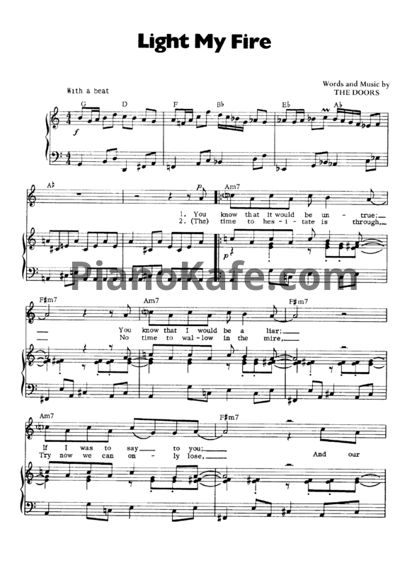 Ноты The Doors - Light my fire - PianoKafe.com