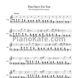 Ноты David Guetta feat. Zara Larsson - This one's for you - предпросмотр