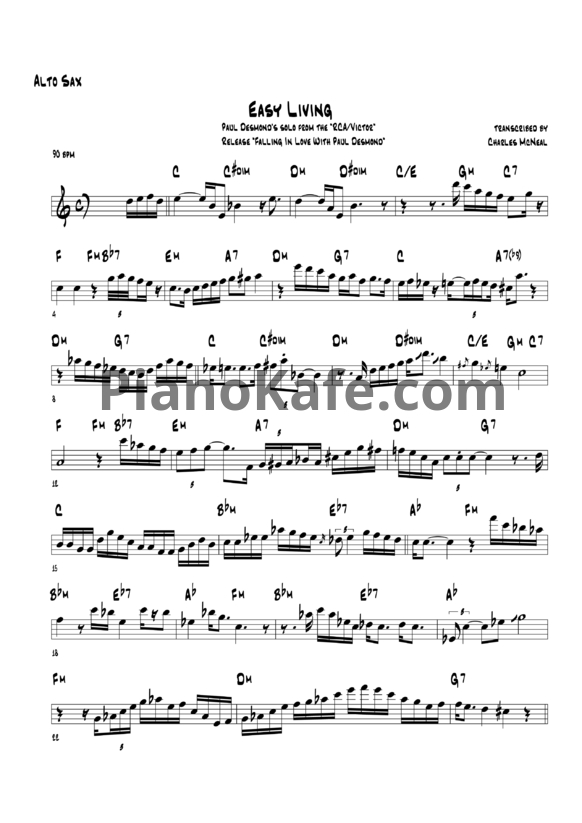 Ноты Paul Desmond - Easy living - PianoKafe.com