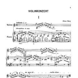 Ноты А. Берг - Концерт для скрипки с оркестром